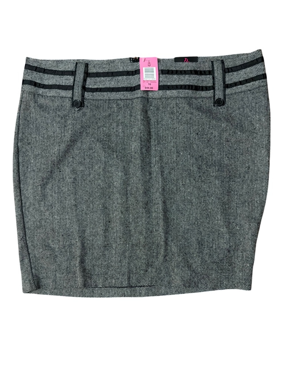 Torrid Gray Pencil Skirt Large Black Trim